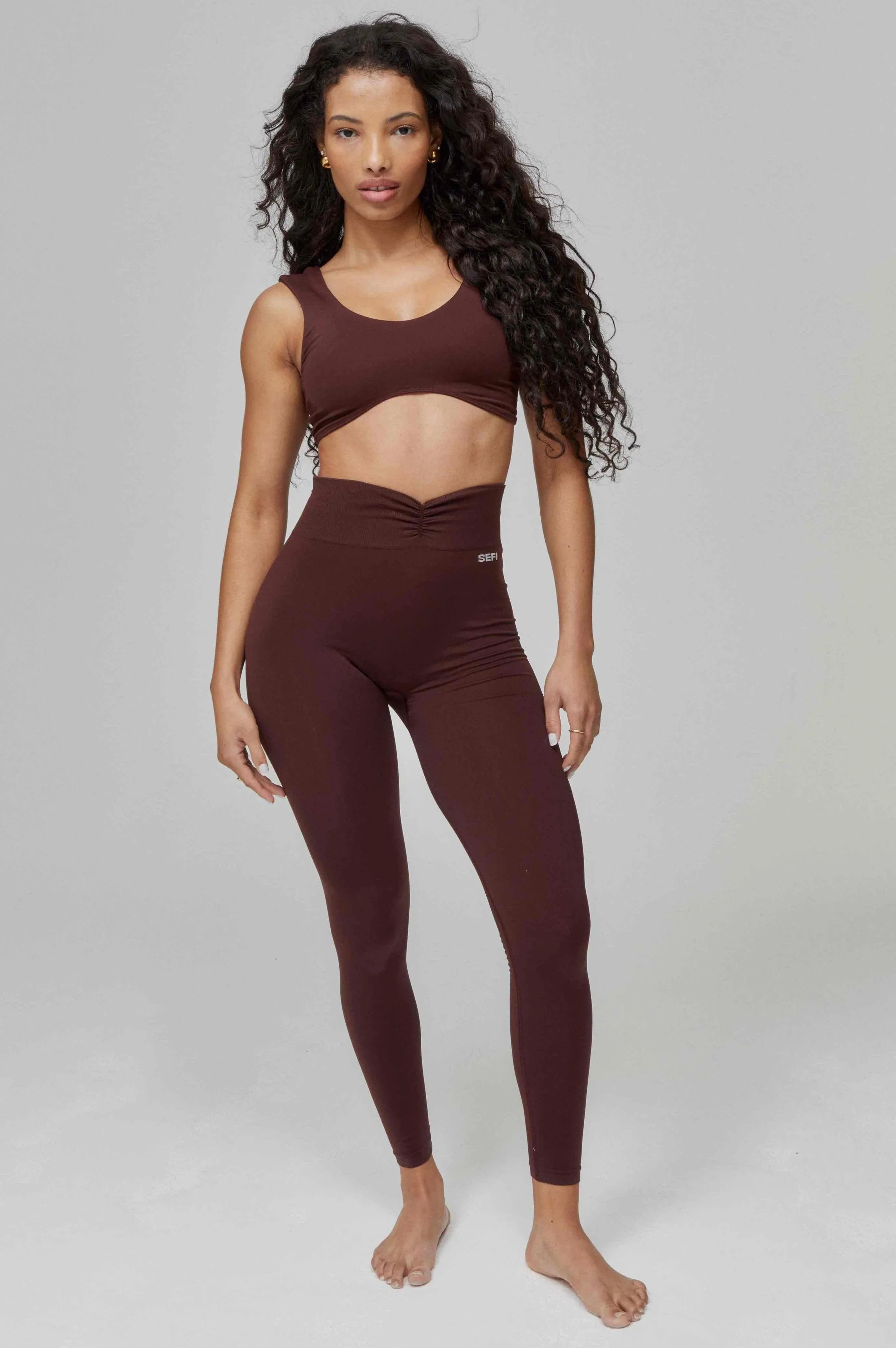 Butterluxe Ruched Waist 7/8 Leggings - Bitter Chocolate