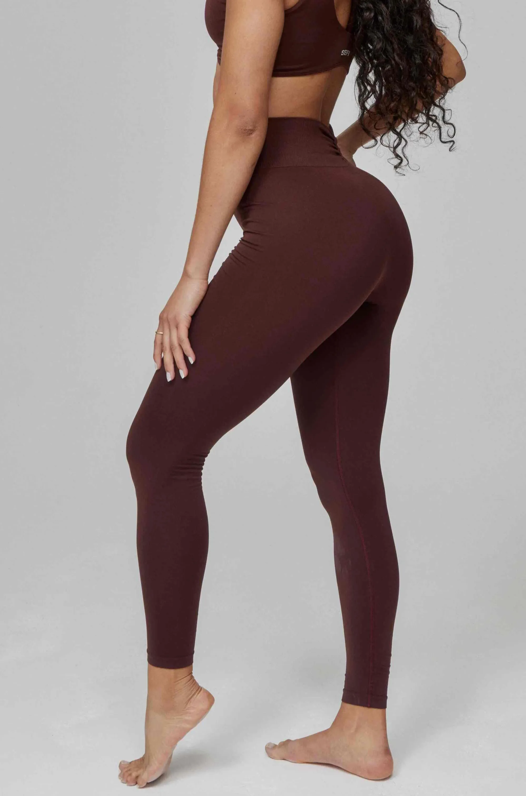 Butterluxe Ruched Waist 7/8 Leggings - Bitter Chocolate