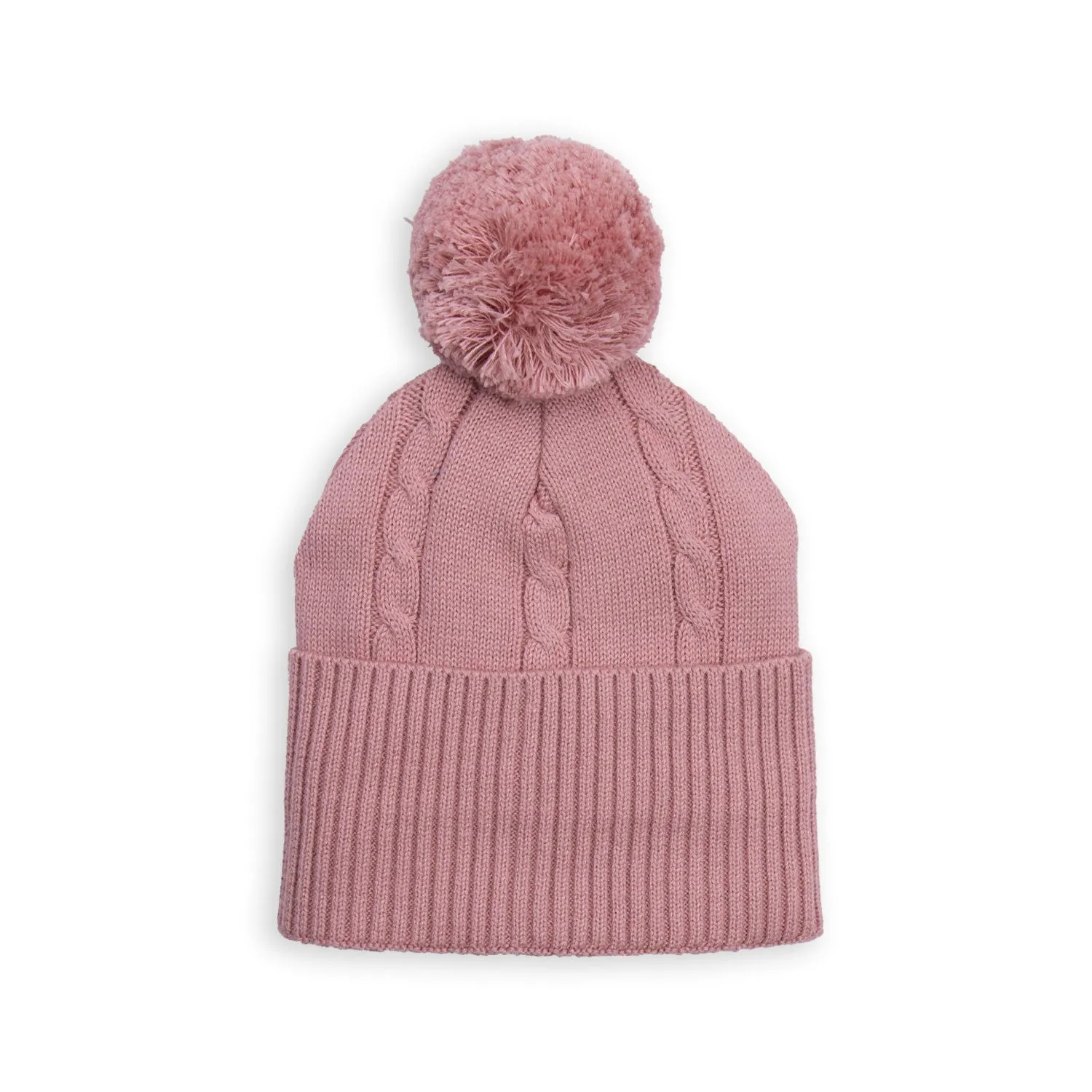 Cable Knit Pom Pom Beanie