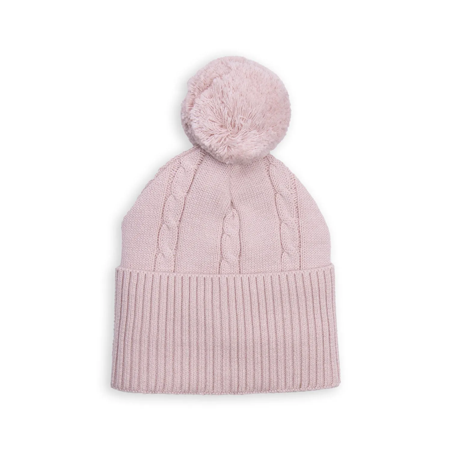 Cable Knit Pom Pom Beanie