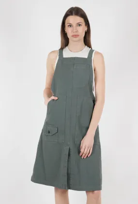 Canvas Overall Dress, Cool Green