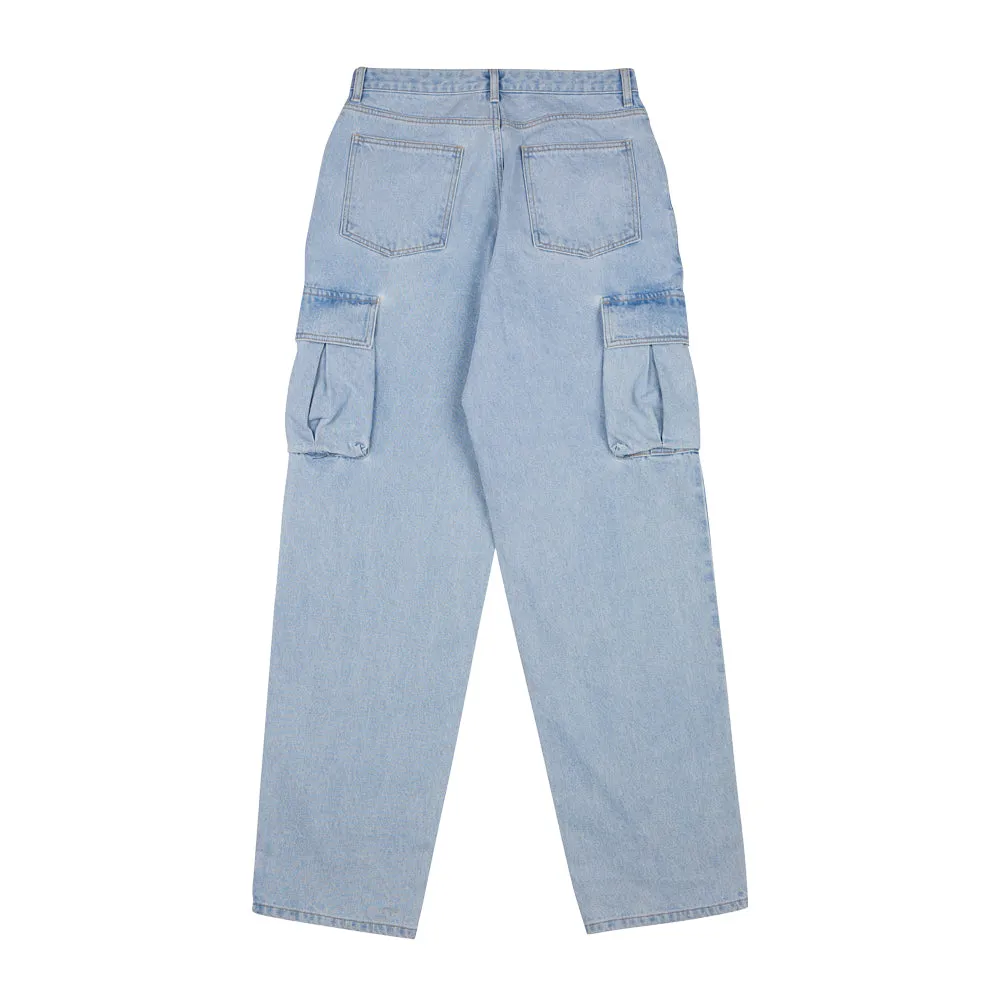 CARGO LOOSEFIT DENIM PANTS LIGHTBLUE