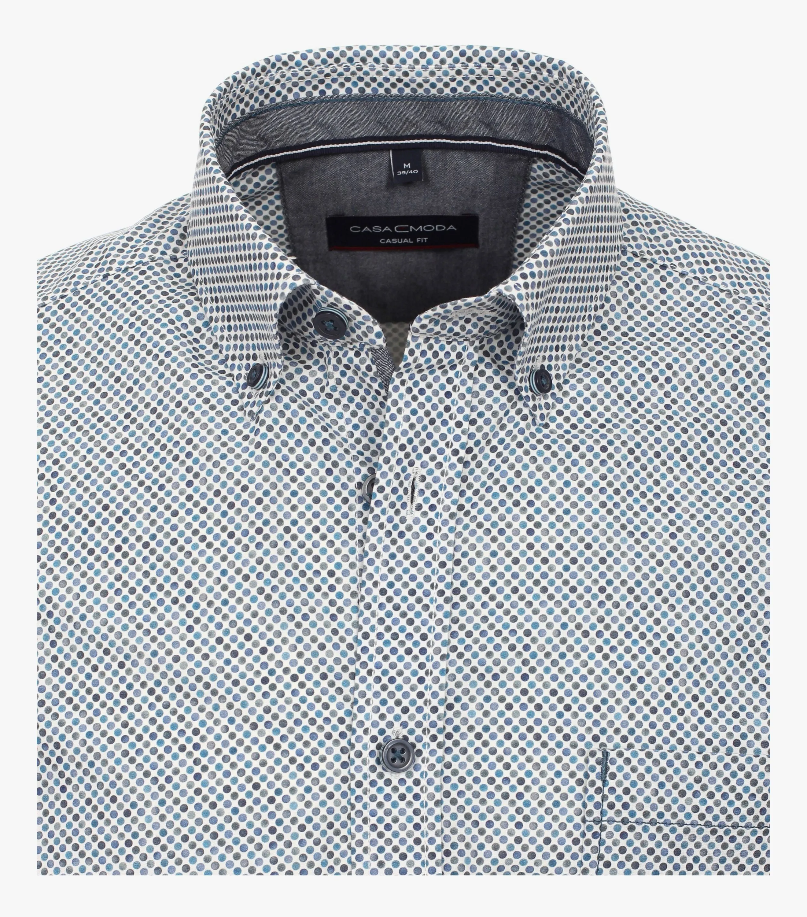 Casa Moda Long Sleeve Circle Print Shirt - Blue