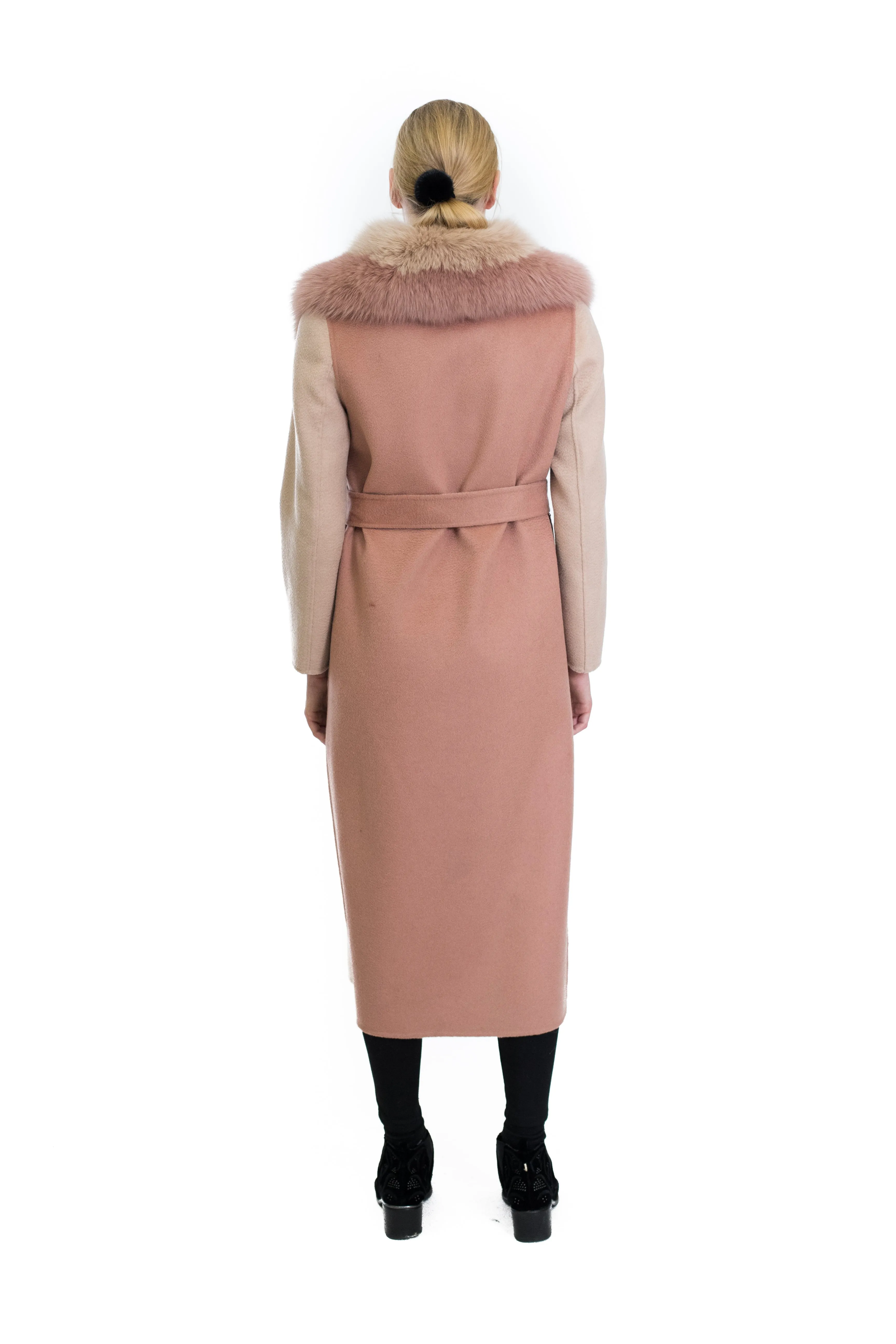 Cashmere Coat with Fox Collar