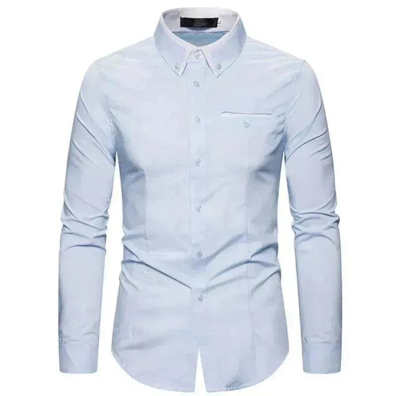 Casual Slim Fit Plus Size Long Sleeve Shirt