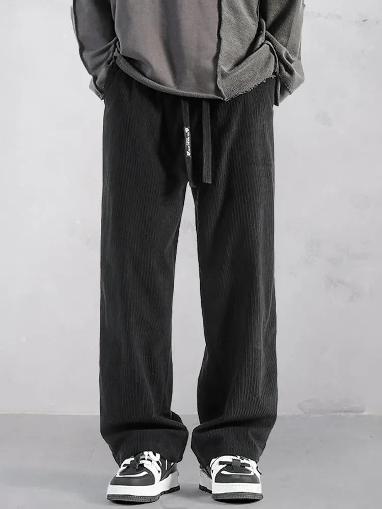 Casual Straight-Leg Corduroy Pants