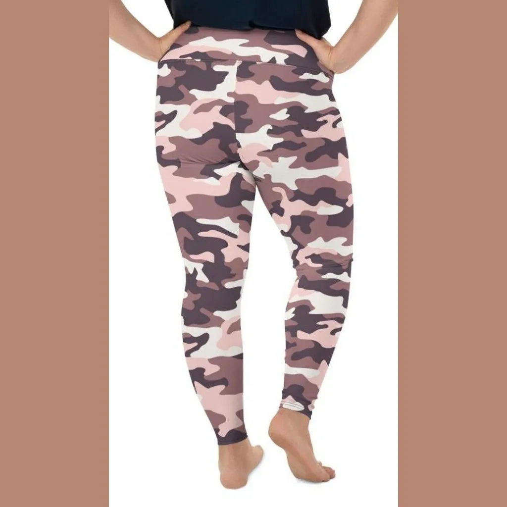 Chocolate Brown Camo Plus Size Leggings