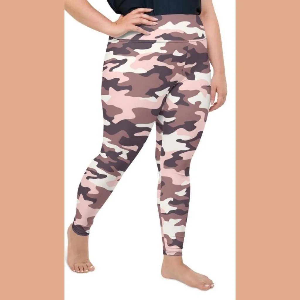 Chocolate Brown Camo Plus Size Leggings