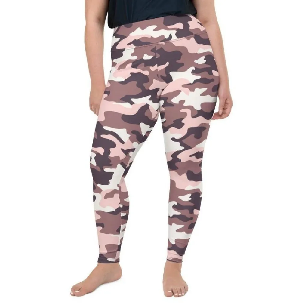 Chocolate Brown Camo Plus Size Leggings