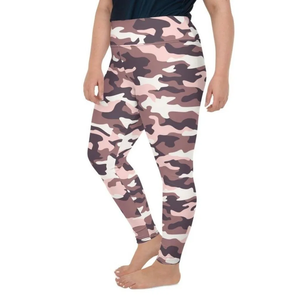 Chocolate Brown Camo Plus Size Leggings