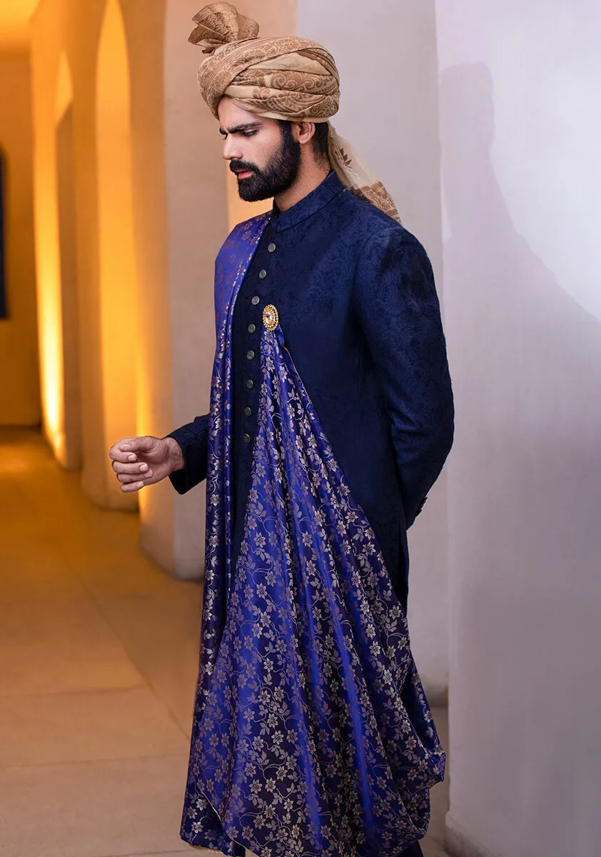 Classic Outer Space Karandi Traditional plain Sherwani