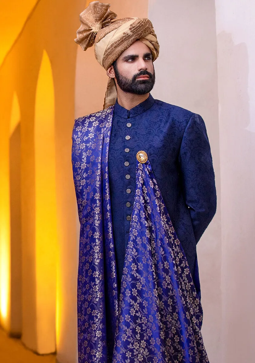 Classic Outer Space Karandi Traditional plain Sherwani