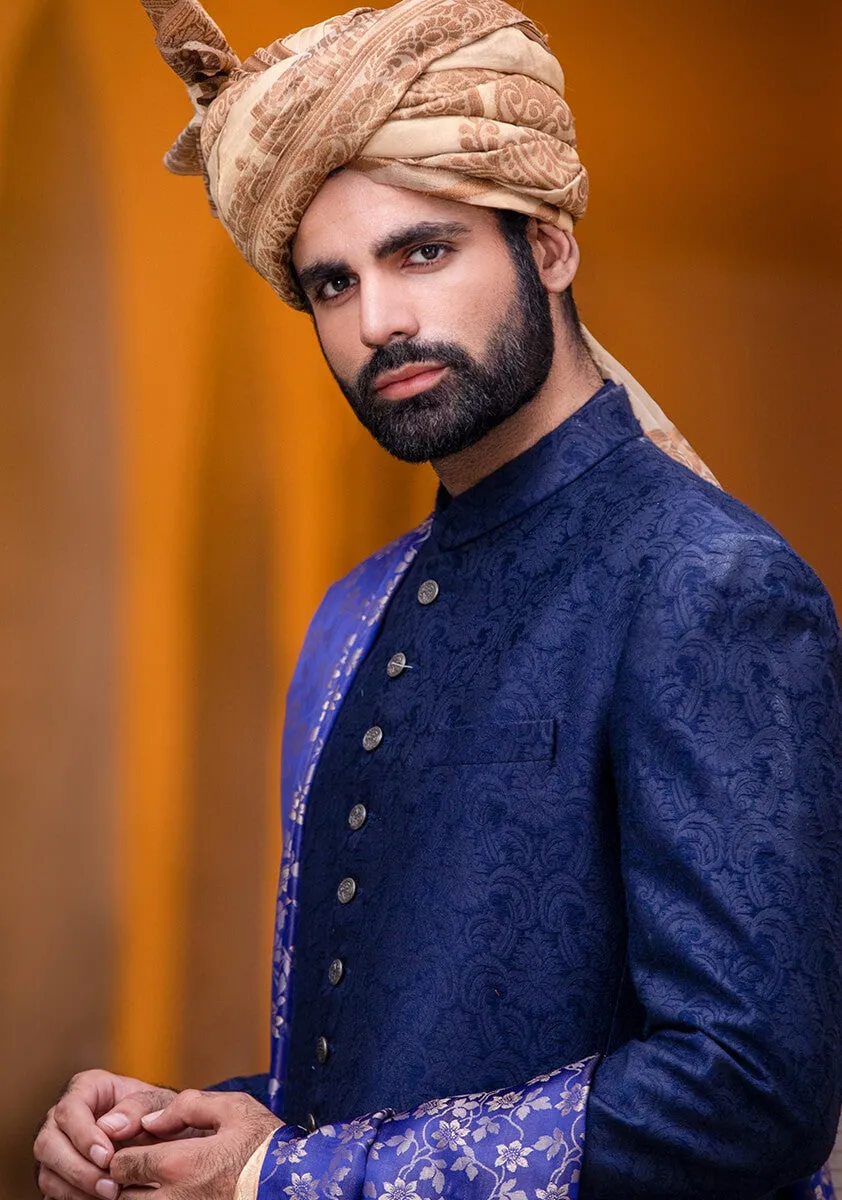 Classic Outer Space Karandi Traditional plain Sherwani