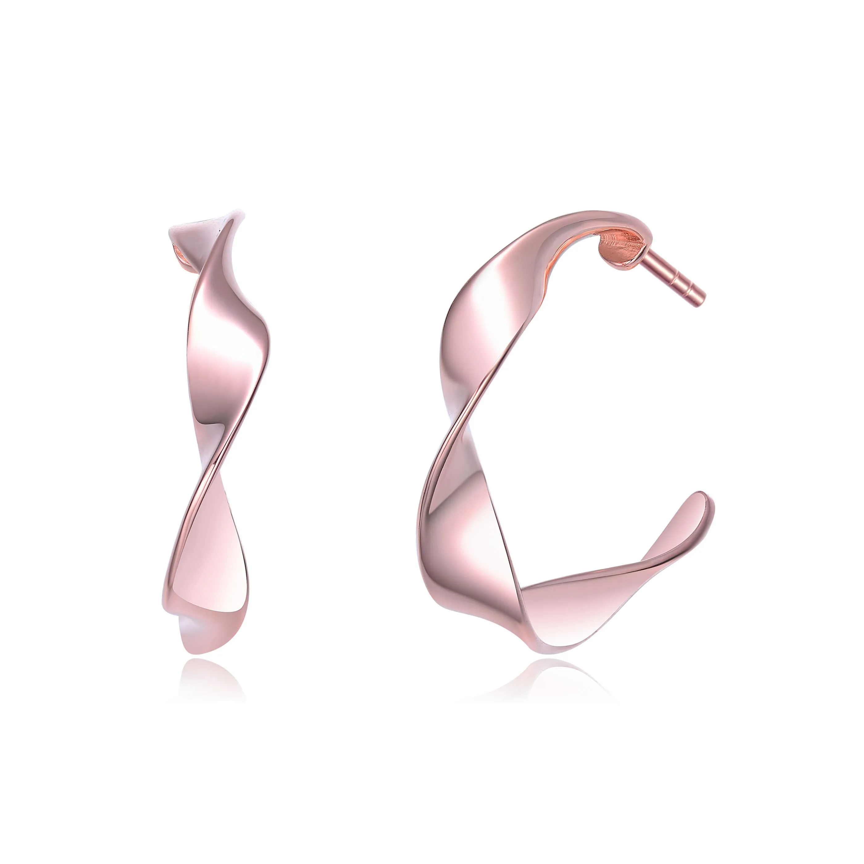 Classy Sterling Silver Twisted Hoop Earrings