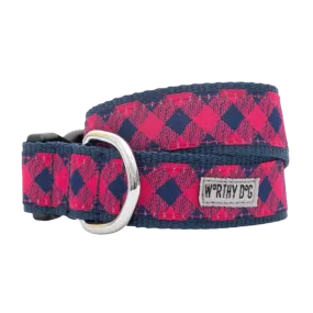 Collar | Bias Buffalo Plaid Pink & Navy