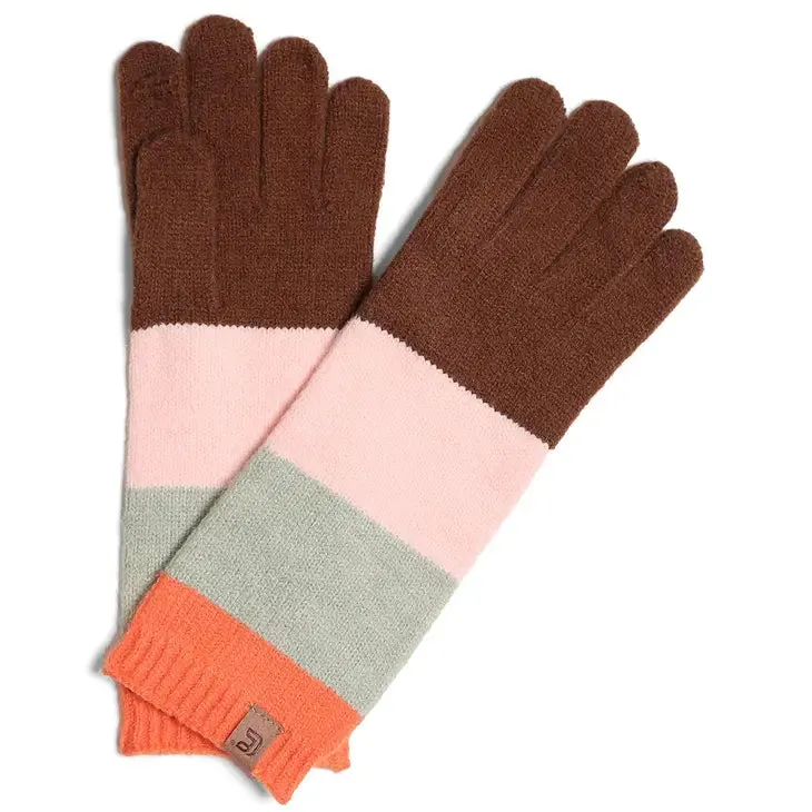 Color Block Cable Knitted Gloves - Several Colors