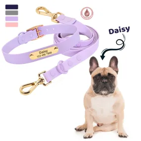 Custom Engraved French Bulldog Collar Leash Set (WJ72)