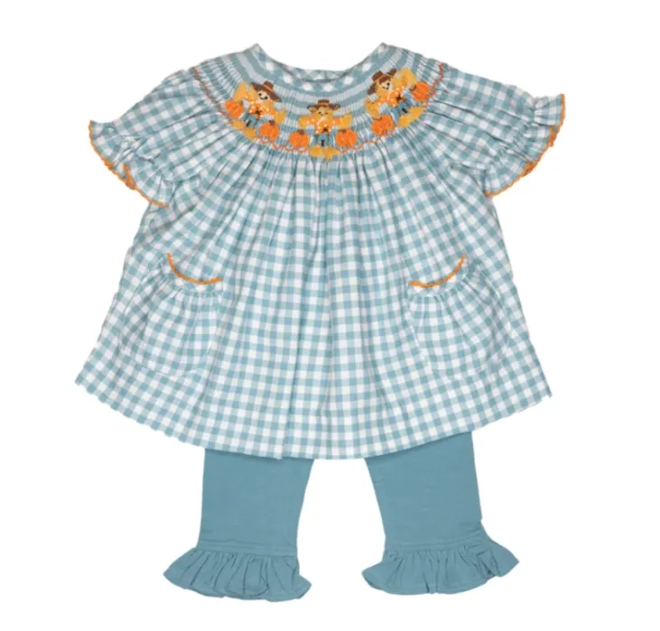 Delaney Bishop Smocked Scarecrow Pants Set