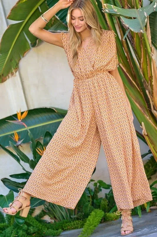 Delilah V Neck Wide Leg Jumpsuit