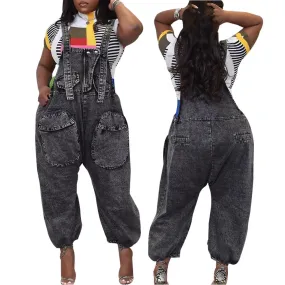 Denim Jean Wide Leg Fashion  Women Overall  Jumpsuit