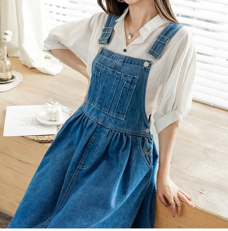 Denim Sleeveless A-Line Tank Dress