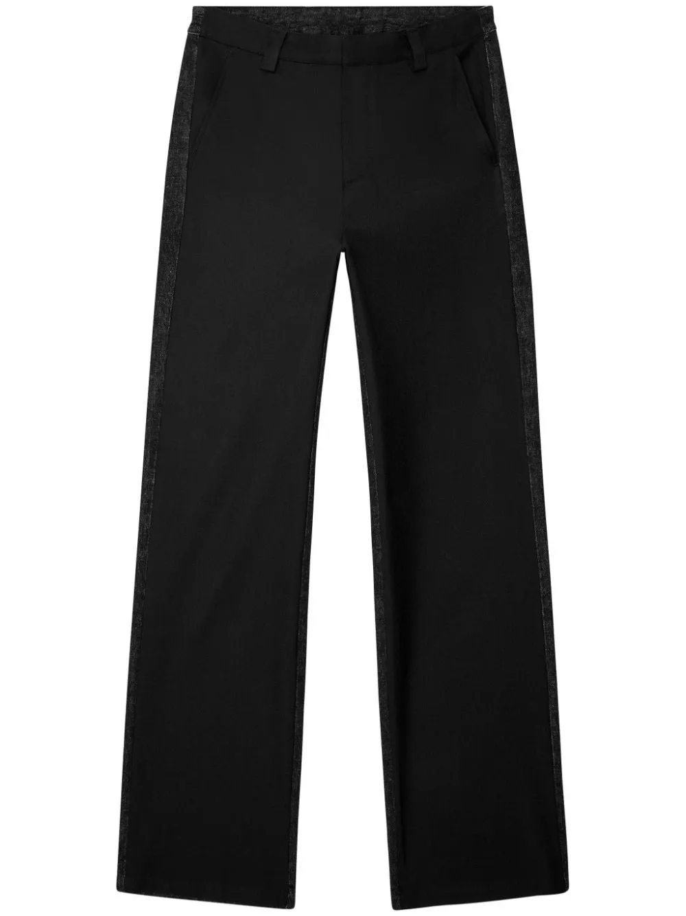 DIESEL Contemporary Black Wool-Blend Trousers