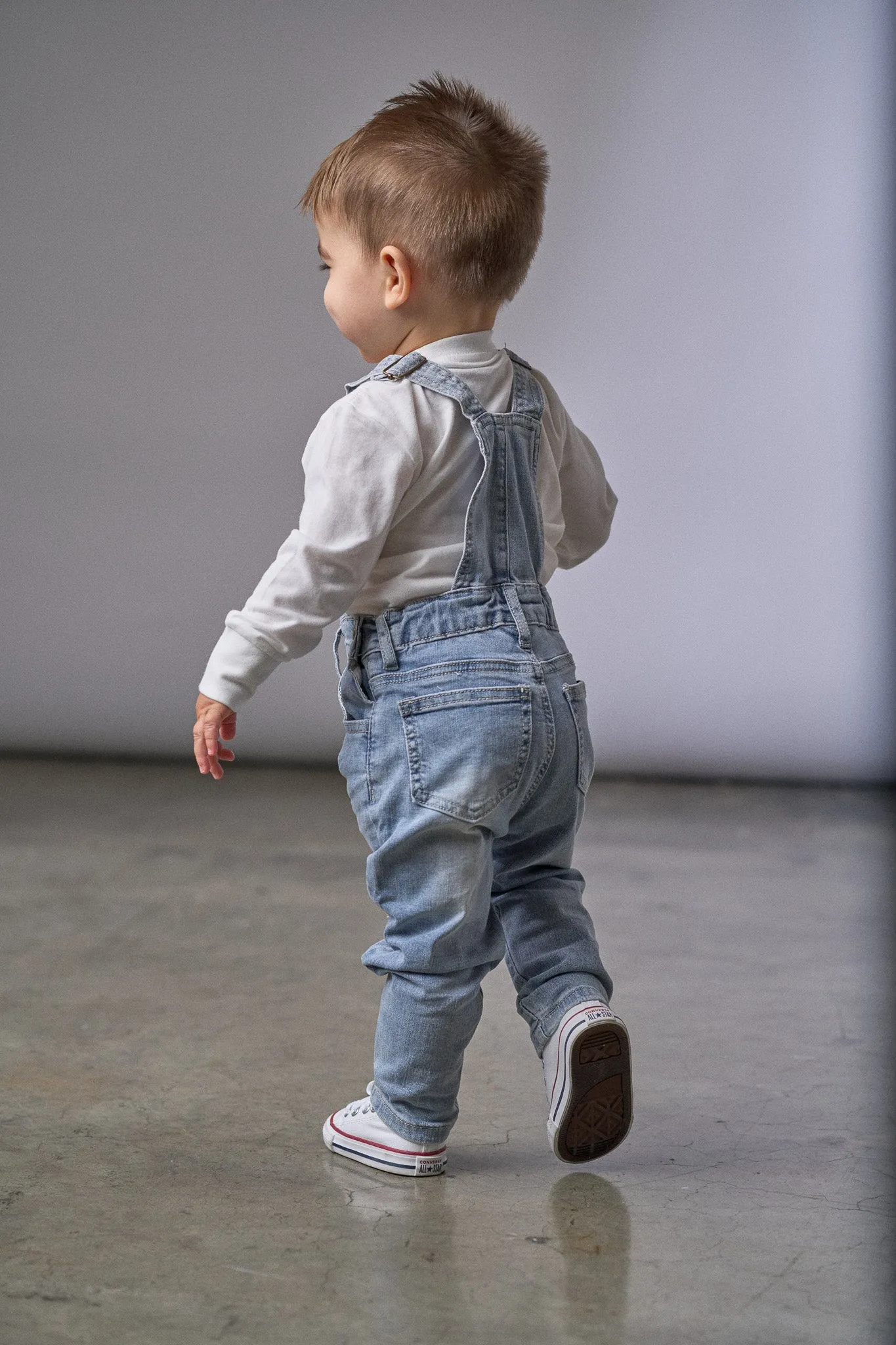 Distressed Denim Overall - Light Wash