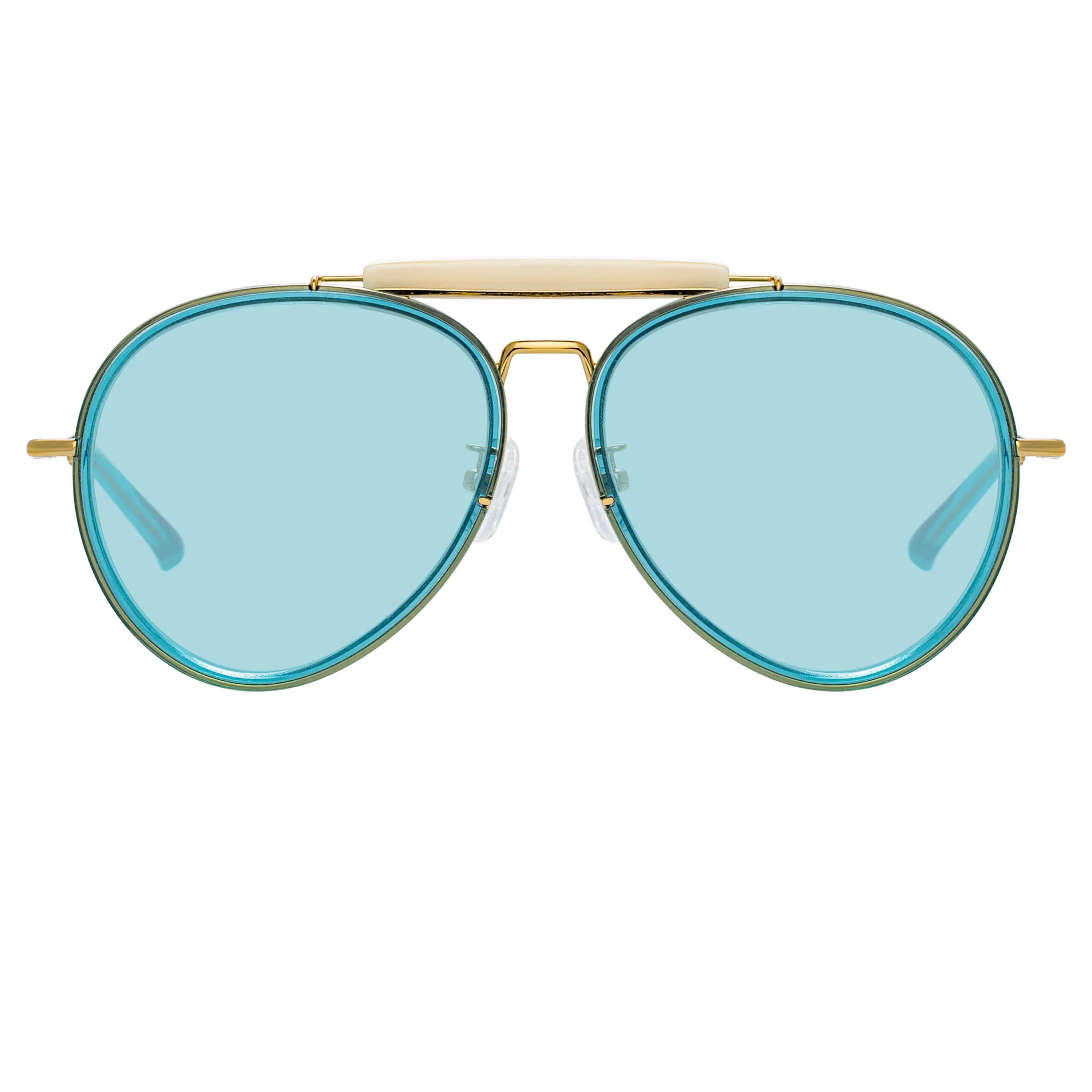 Dries Van Noten Ladies Aviator Blue Sunglasses DVN188C4SUN