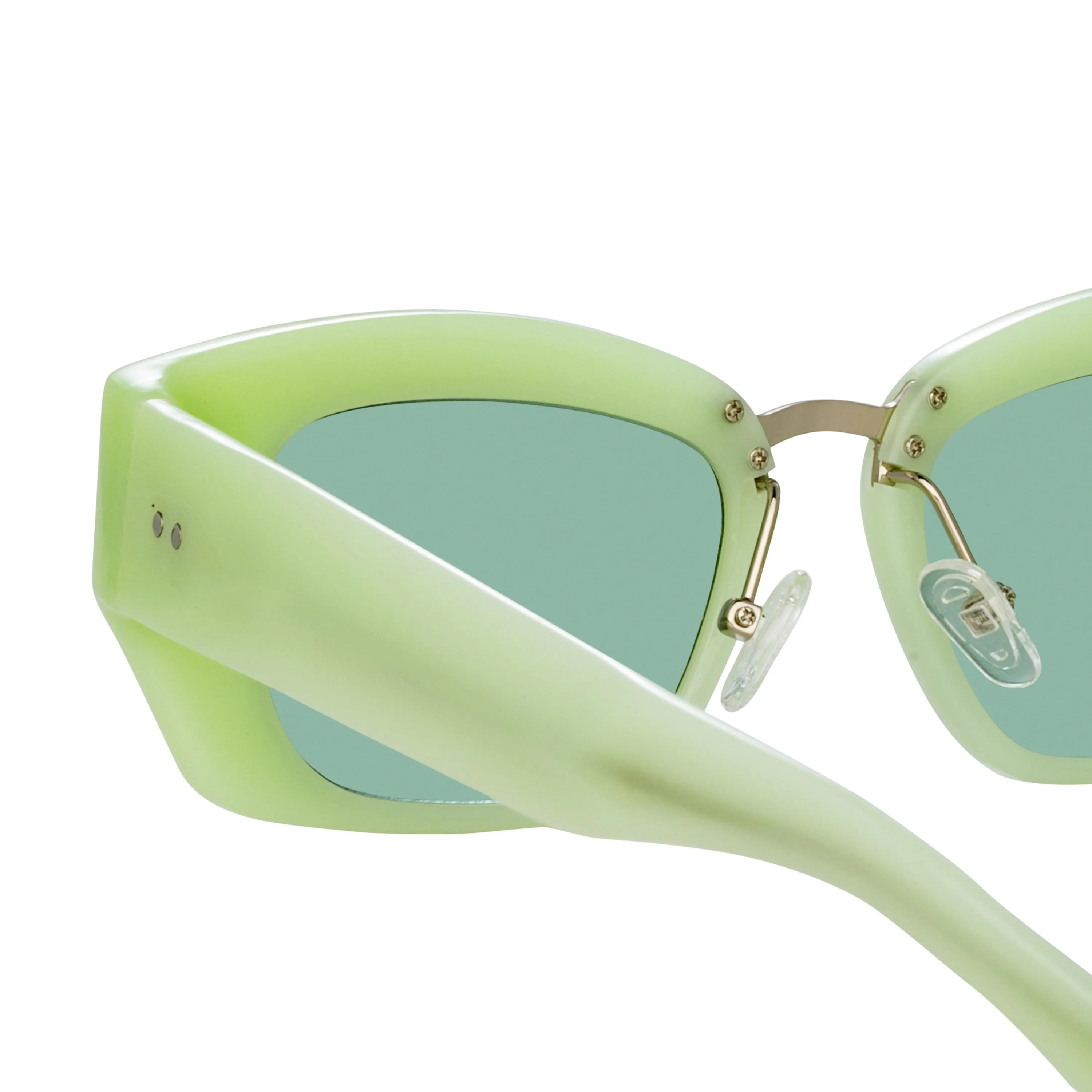 Dries Van Noten Ladies Cat Eye Green Sunglasses DVN202C1SUN