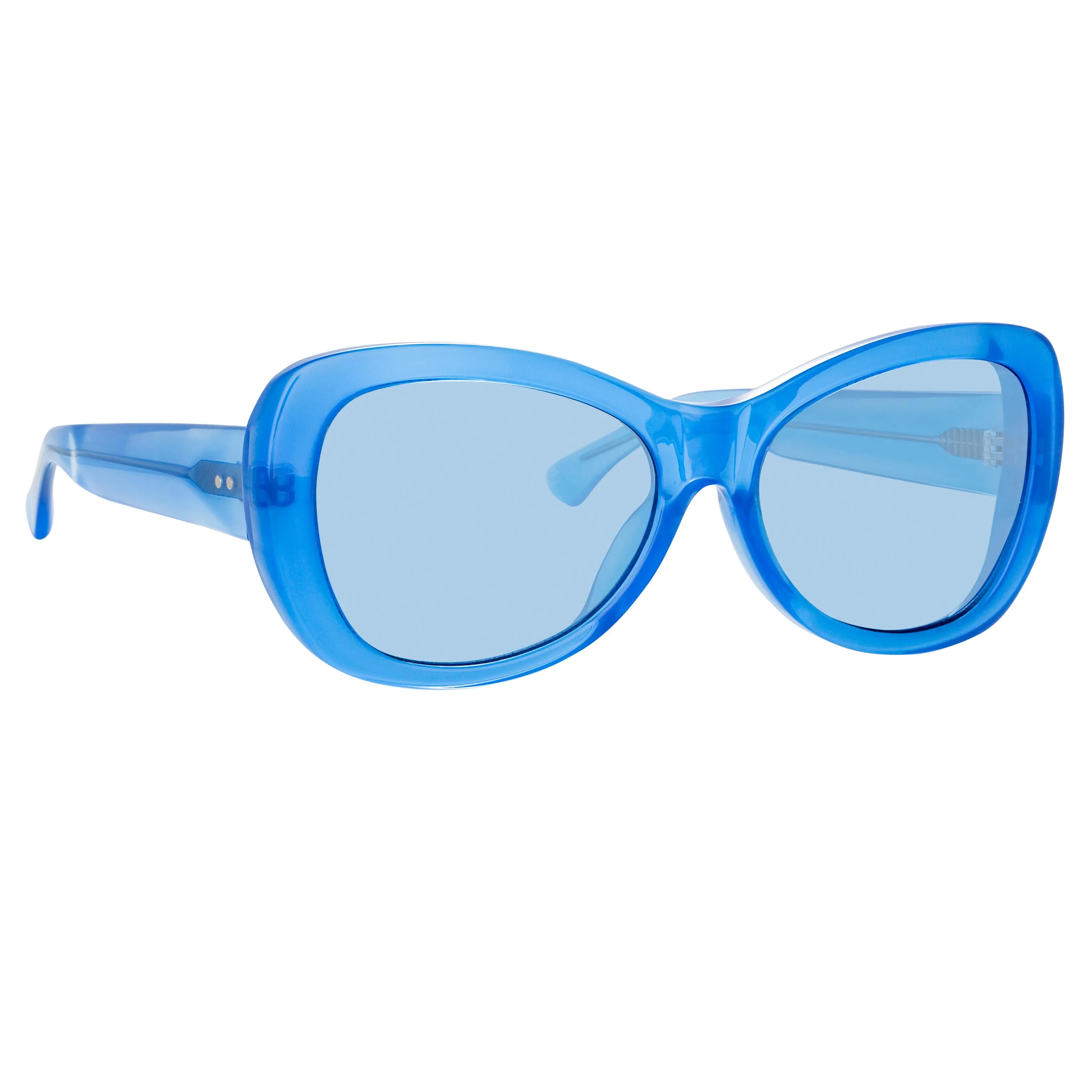 Dries Van Noten Ladies Oversized Blue Sunglasses DVN195C7SUN