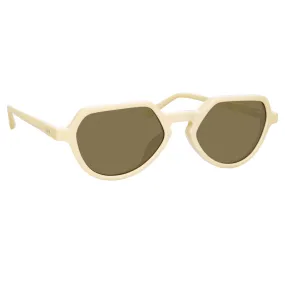 Dries Van Noten Men's Angular Khaki Sunglasses DVN183C4SUN