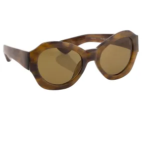 Dries Van Noten Unisex Oversized Brown Sunglasses DVN35C7SUN