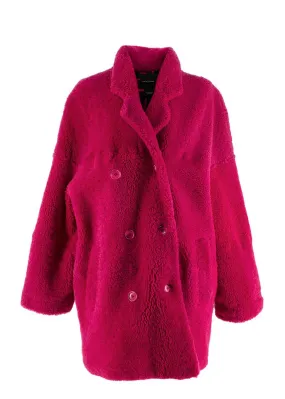 EACH X OTHER  Pink Teddy Shearling Fur Coat Ladies