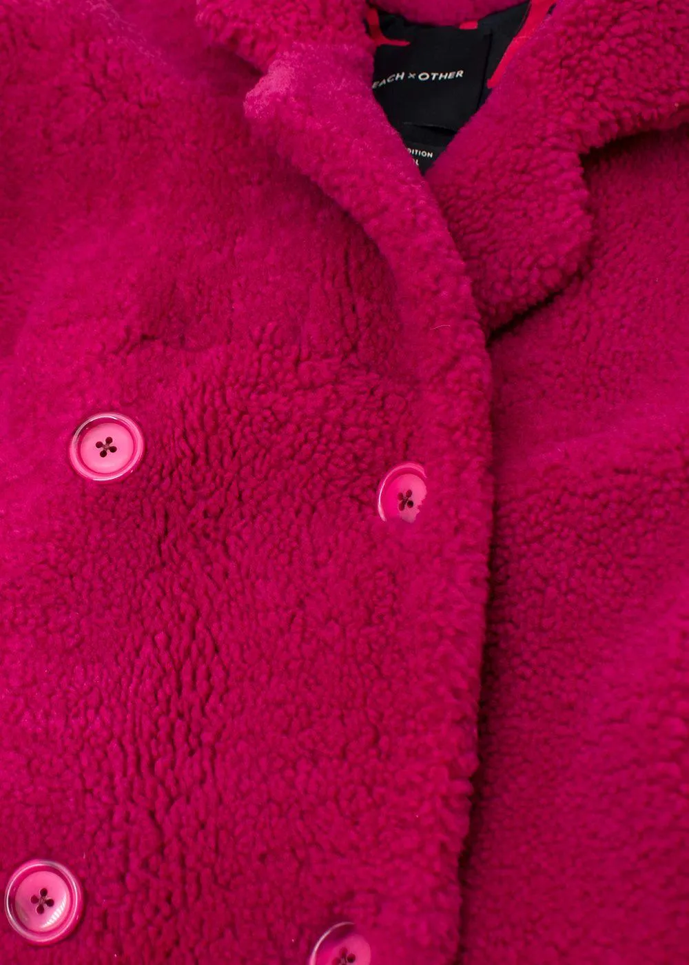 EACH X OTHER  Pink Teddy Shearling Fur Coat Ladies