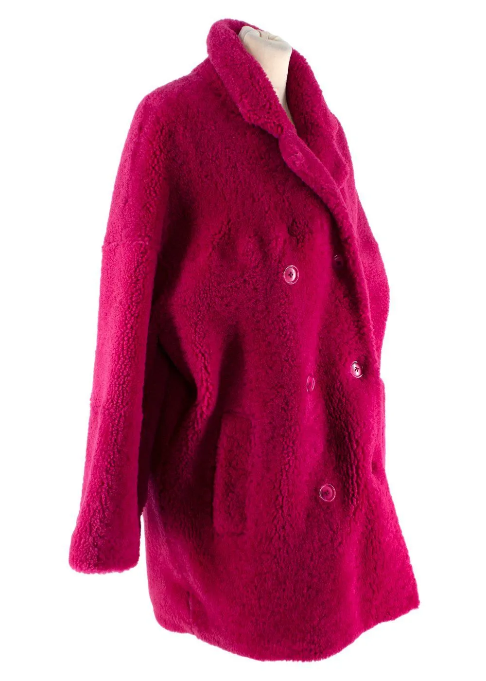 EACH X OTHER  Pink Teddy Shearling Fur Coat Ladies