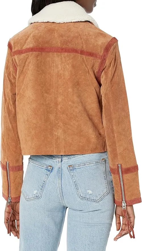 Elegant Women's Suede Leather Jacket By TJS