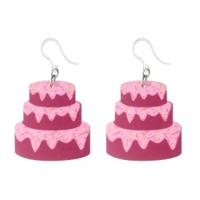 Exaggerated Cake Dangles Hypoallergenic Earrings for Sensitive Ears Made with Plastic Posts