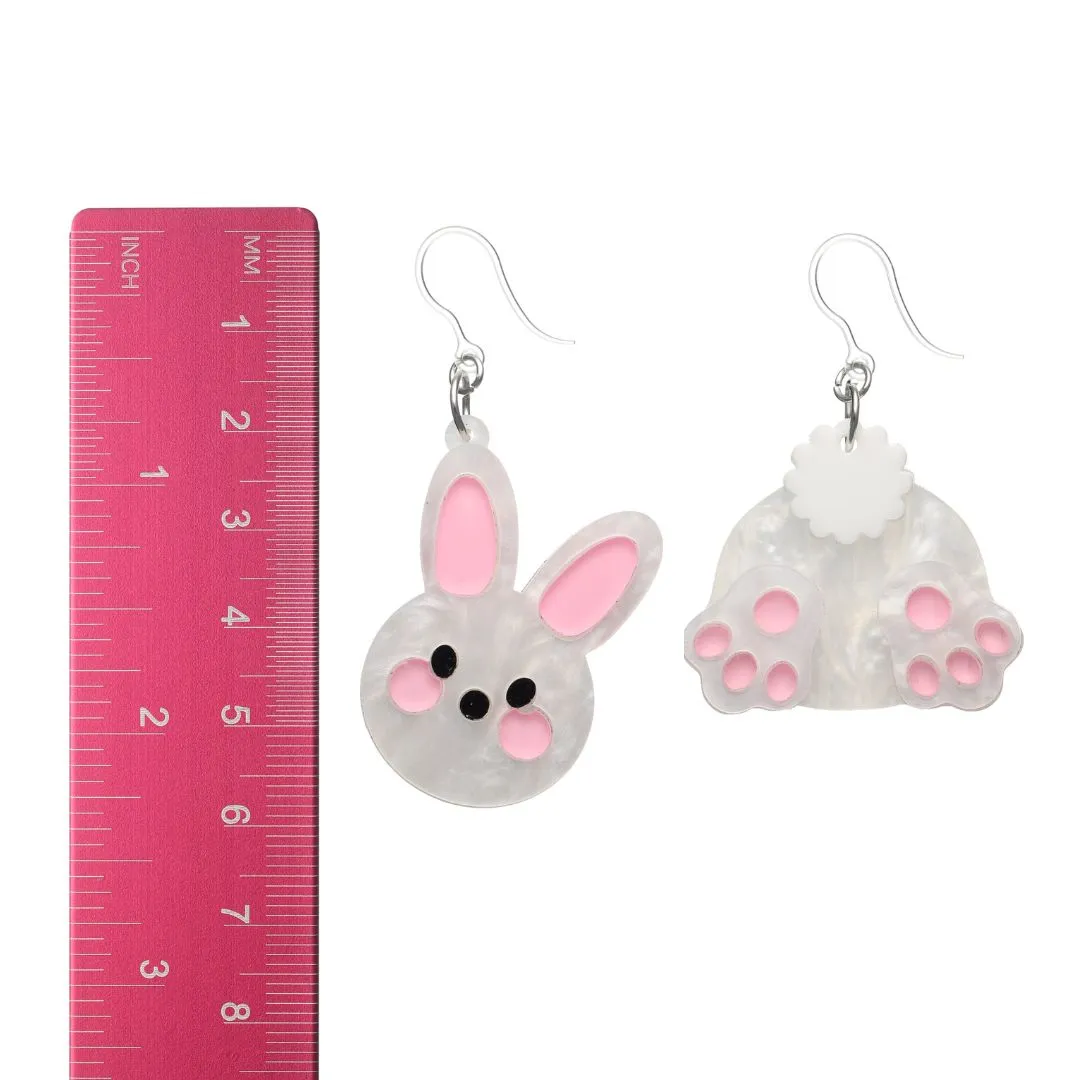 Exaggerated Cottontail Rabbit Dangles Hypoallergenic Earrings for Sensitive Ears Made with Plastic Posts