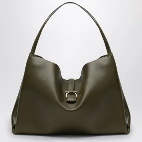 Ferragamo Large Olive Green Leather Tote Handbag