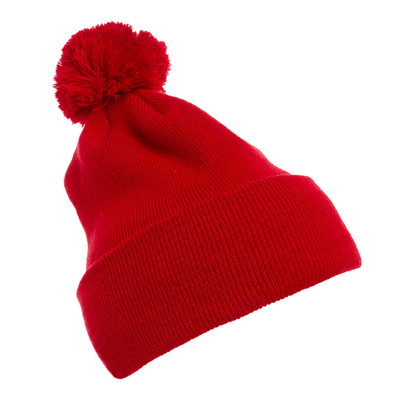 Flexfit Yupoong Cuffed Knit Beanie with Pom Pom