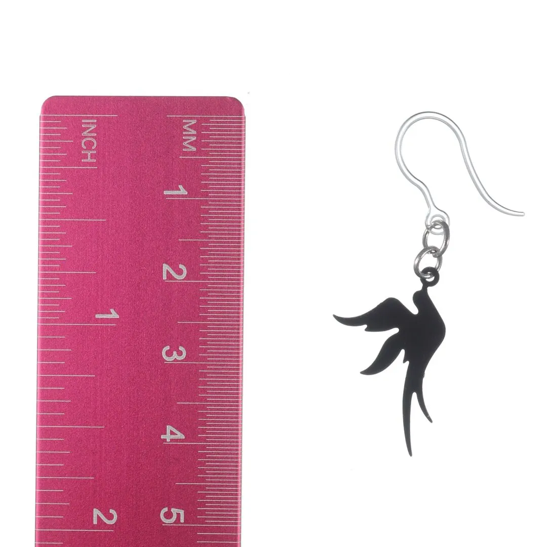 Flying Bird Dangles Hypoallergenic Earrings for Sensitive Ears Made with Plastic Posts