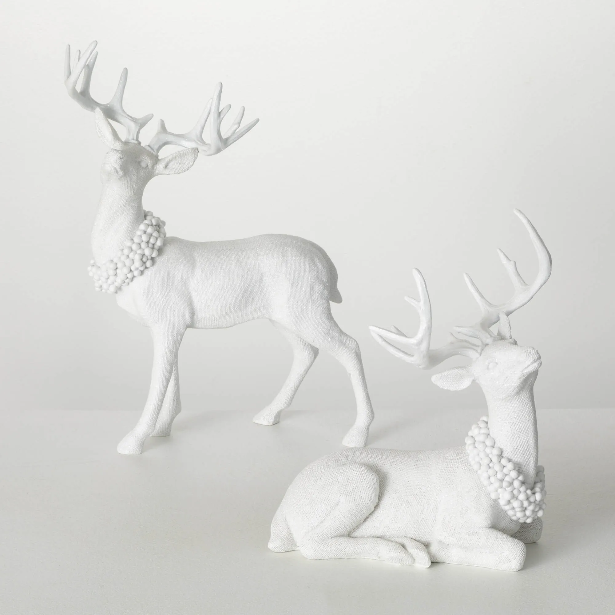 Frosted Deer Figurine Set