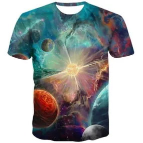 Galaxy T shirts Men Earth Tshirt Anime Nebula Tshirt Printed Space Tshirts Novelty Graffiti Tshirts Cool Short Sleeve T shirts