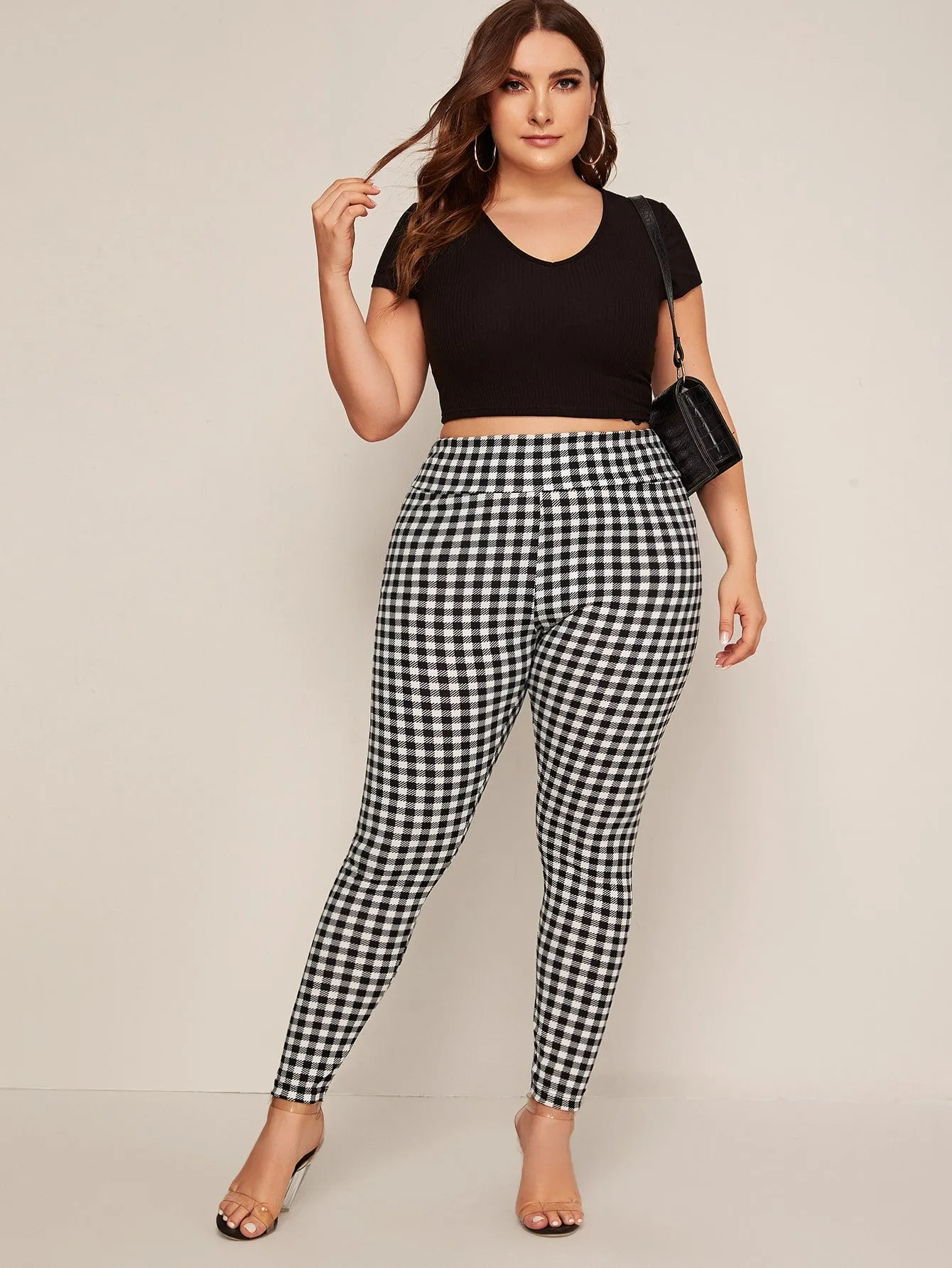 Gingham Long Plus Size Leggings