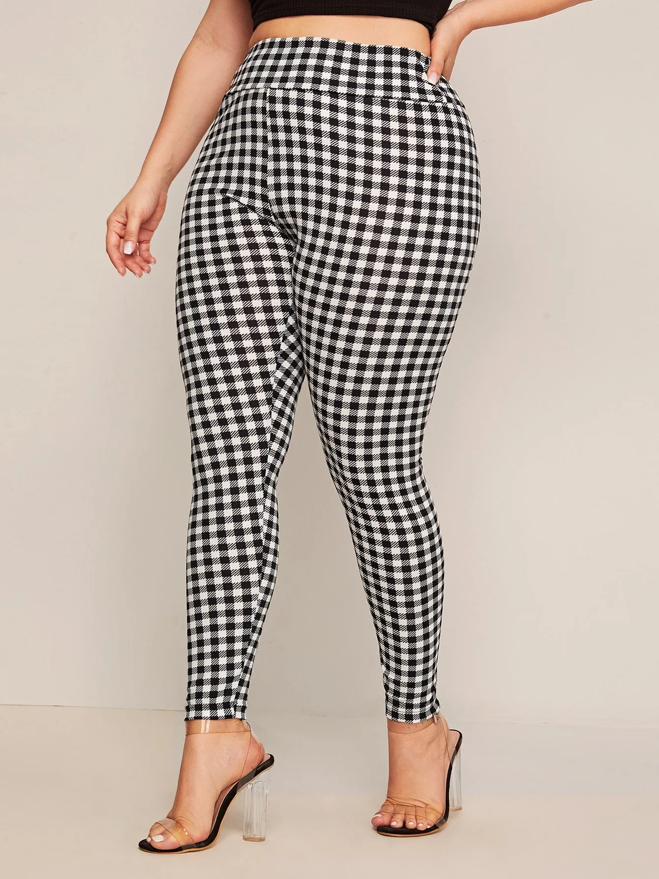 Gingham Long Plus Size Leggings