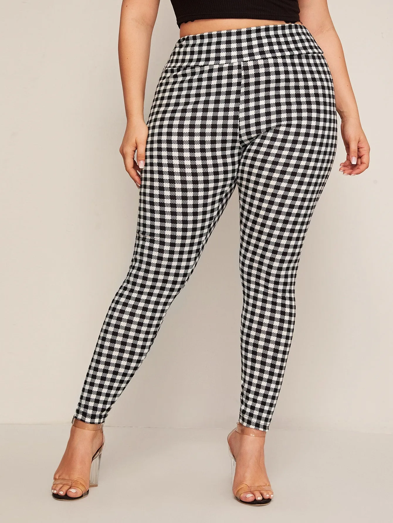 Gingham Long Plus Size Leggings