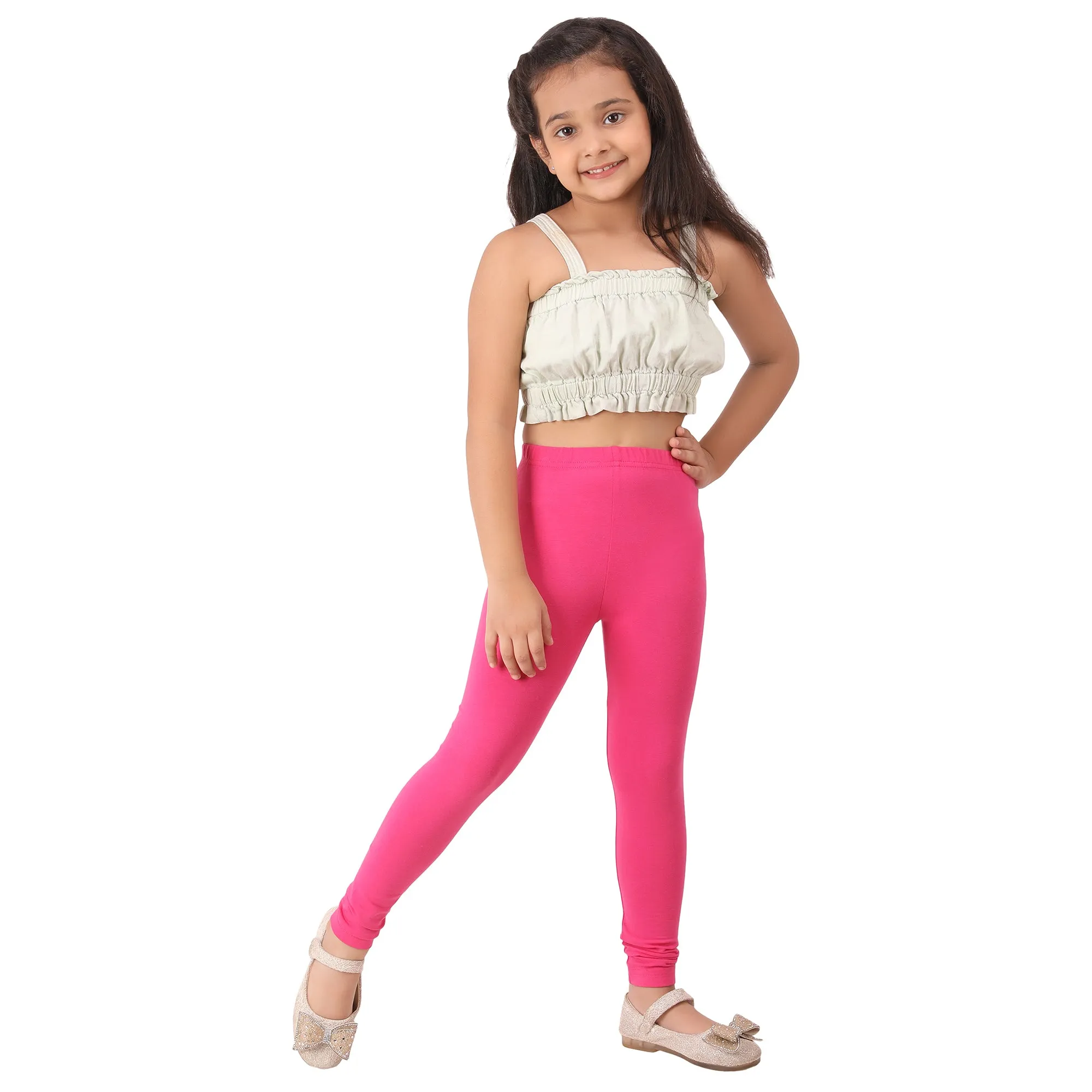 Girls Fuchsia Regular Legging