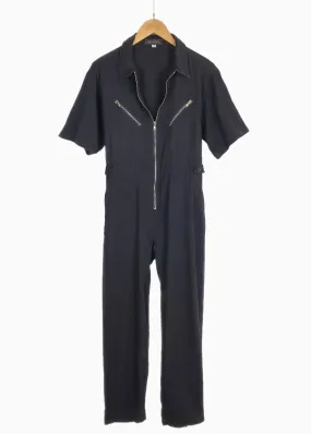 GISELE | Zip Cotton Jumpsuit | Black