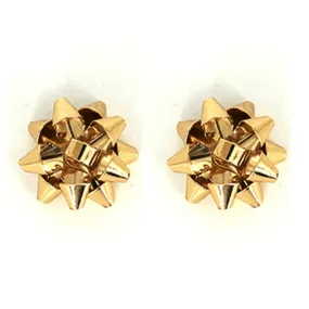 Gold Bow Stud Christmas Earrings