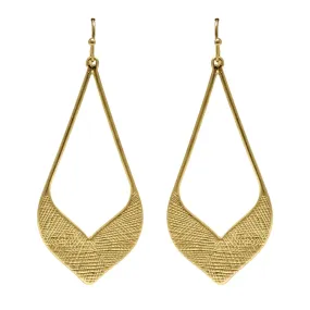 Gold Textured Teardrop Statement Earrings